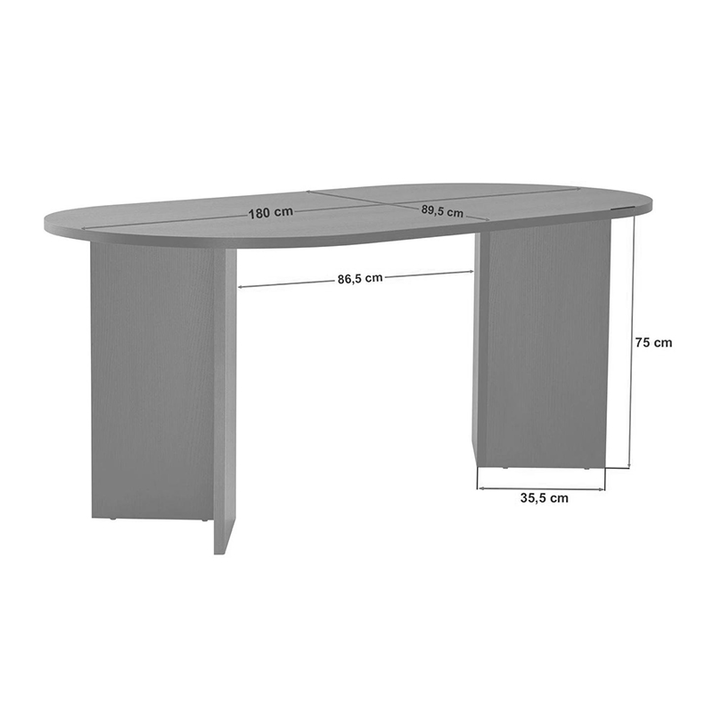 Τραπέζι Sablin χρώμα λευκό 180x89,5x75εκ.