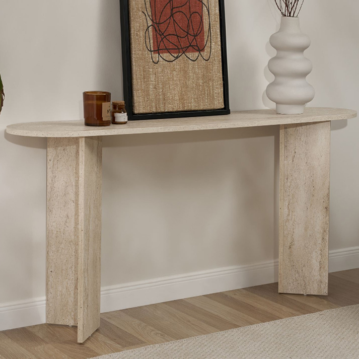 Κονσόλα Sira χρώμα travertine 150x35x75εκ.