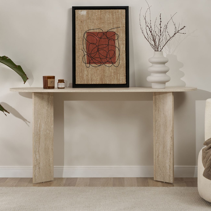 Κονσόλα Sira χρώμα travertine 150x35x75εκ.