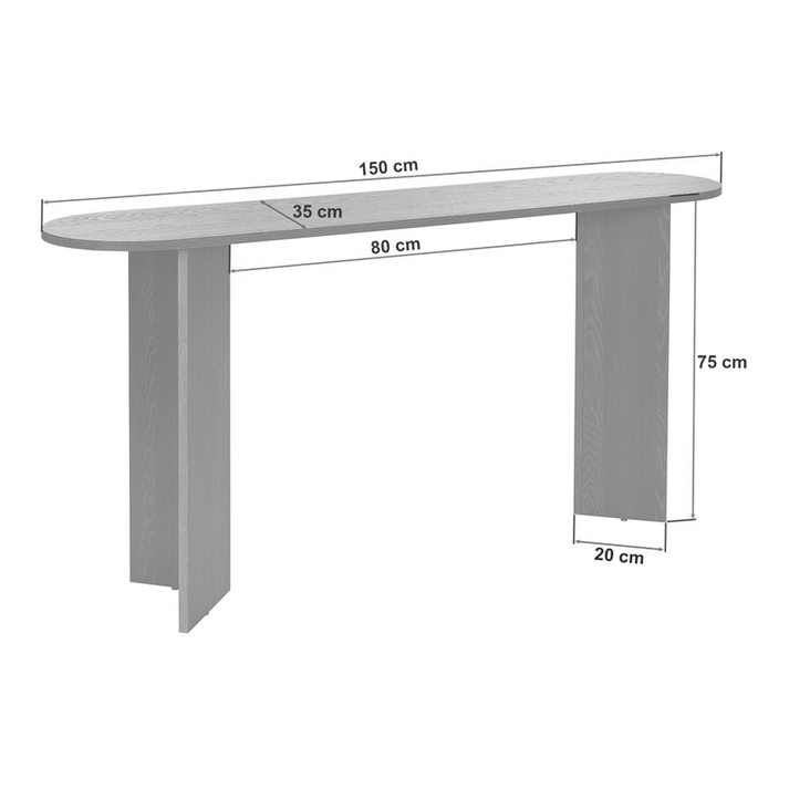 Κονσόλα Sira χρώμα καρυδί 150x35x75εκ.