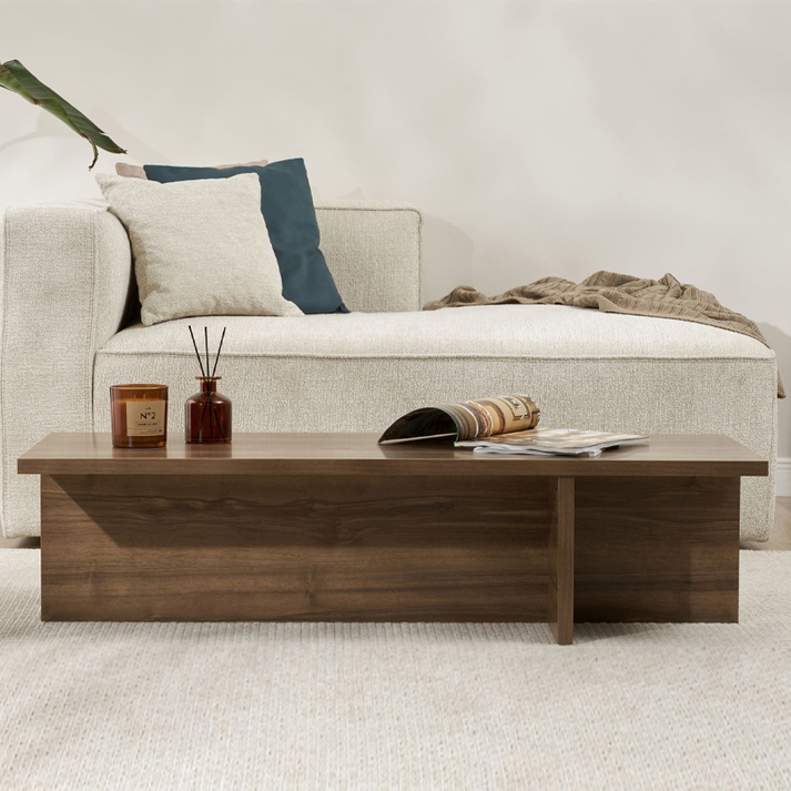 Τραπεζάκι σαλονιού Harbor χρώμα καρυδί 120x45x30εκ.