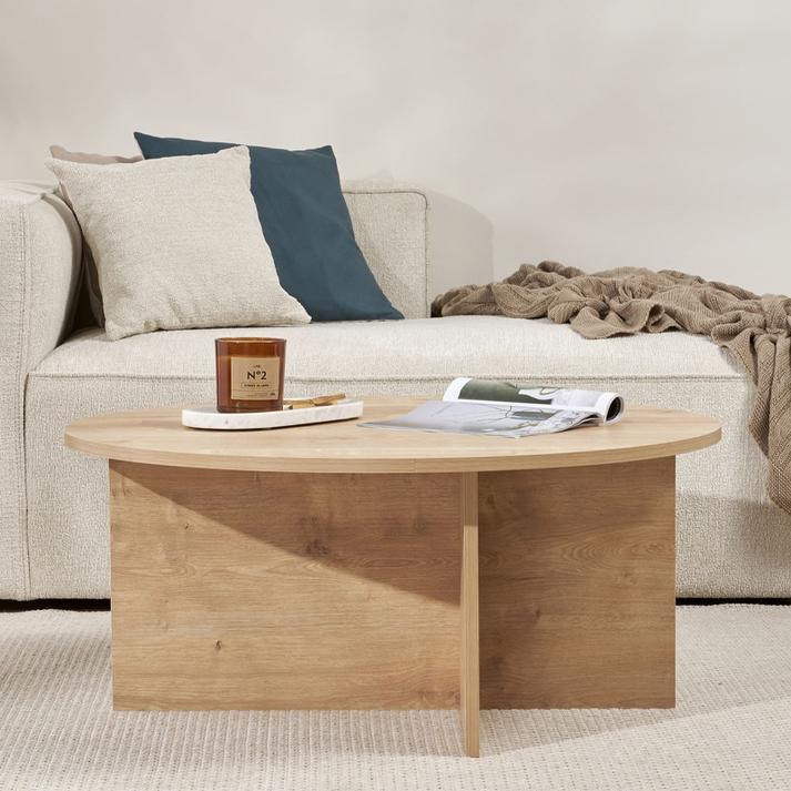 Τραπεζάκι σαλονιού Soleil χρώμα sapphire oak Ø90x40εκ.