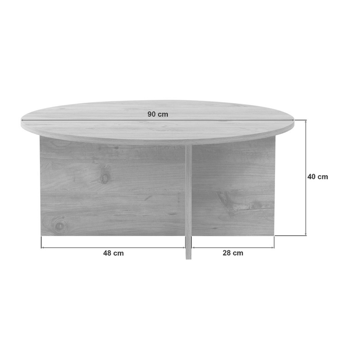 Τραπεζάκι σαλονιού Soleil χρώμα sapphire oak Ø90x40εκ.