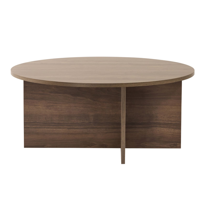 Τραπεζάκι σαλονιού Soleil χρώμα καρυδί Ø90x40εκ.