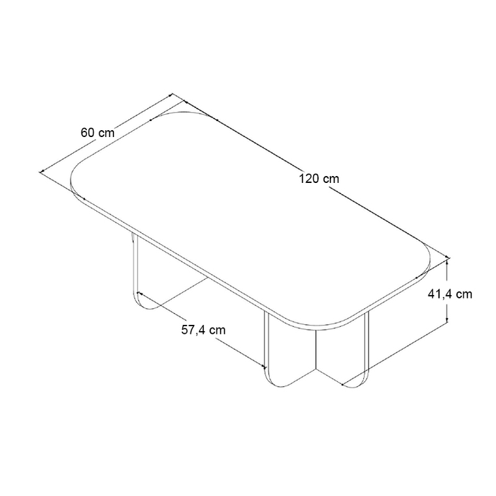 Τραπεζάκι σαλονιού Becaj χρώμα sapphire oak 120x60x41,4εκ.