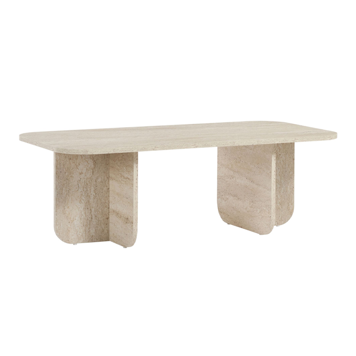 Τραπεζάκι σαλονιού Becaj χρώμα travertine 120x60x41,4εκ.