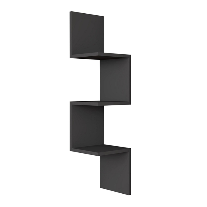 Ραφιέρα τοίχου Zikzak χρώμα ανθρακί 25x25x105,4εκ.