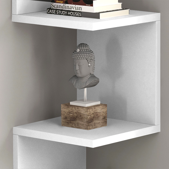 Ραφιέρα τοίχου Zikzak χρώμα λευκό 25x25x105,4εκ.