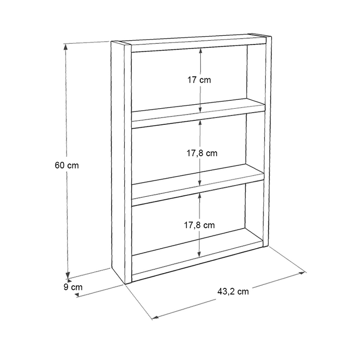 Ραφιέρα τοίχου Prena χρώμα atlantic pine 43,2x9x60εκ.