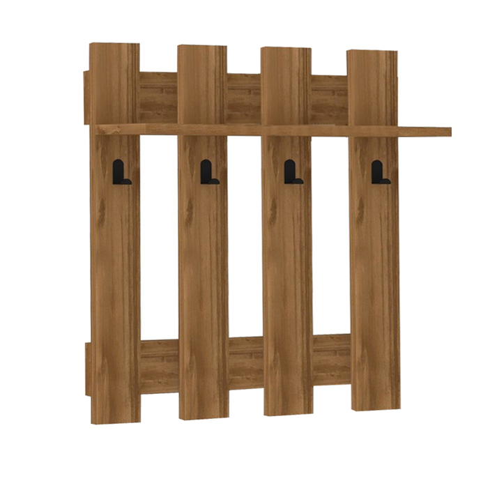 Κρεμάστρα τοίχου Carina χρώμα καρυδί 70x18x70εκ.