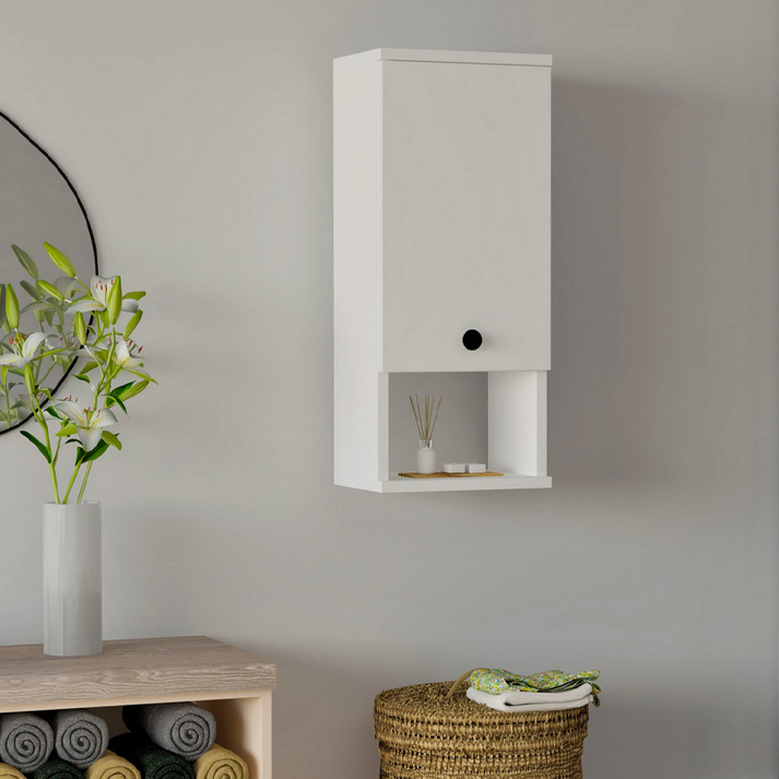 Ντουλάπι μπάνιου επιτοίχιο Mis χρώμα λευκό 30x21,8x71εκ.