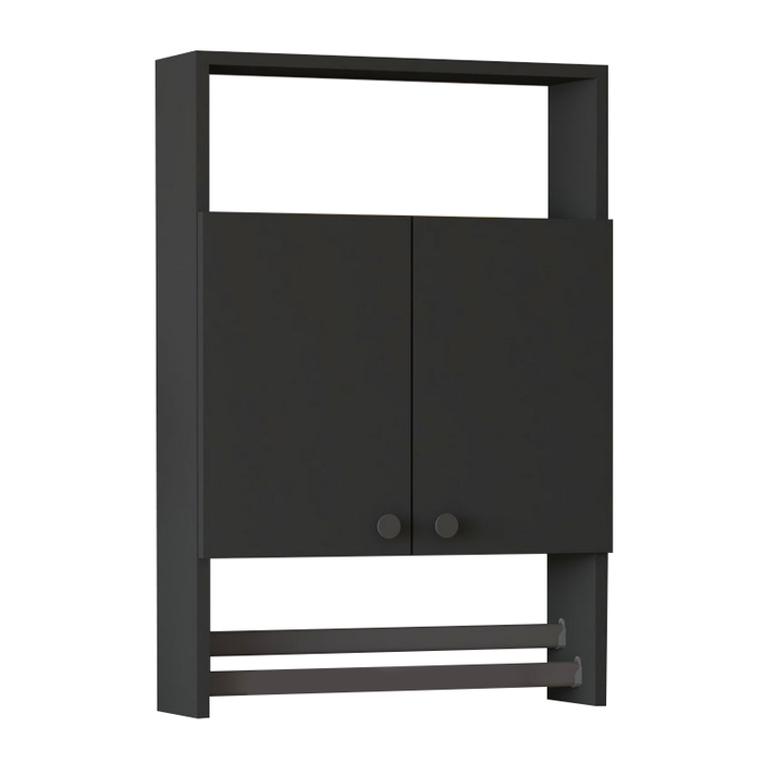 Ντουλάπι μπάνιου επιτοίχιο Ela χρώμα ανθρακί 60x15x87εκ.