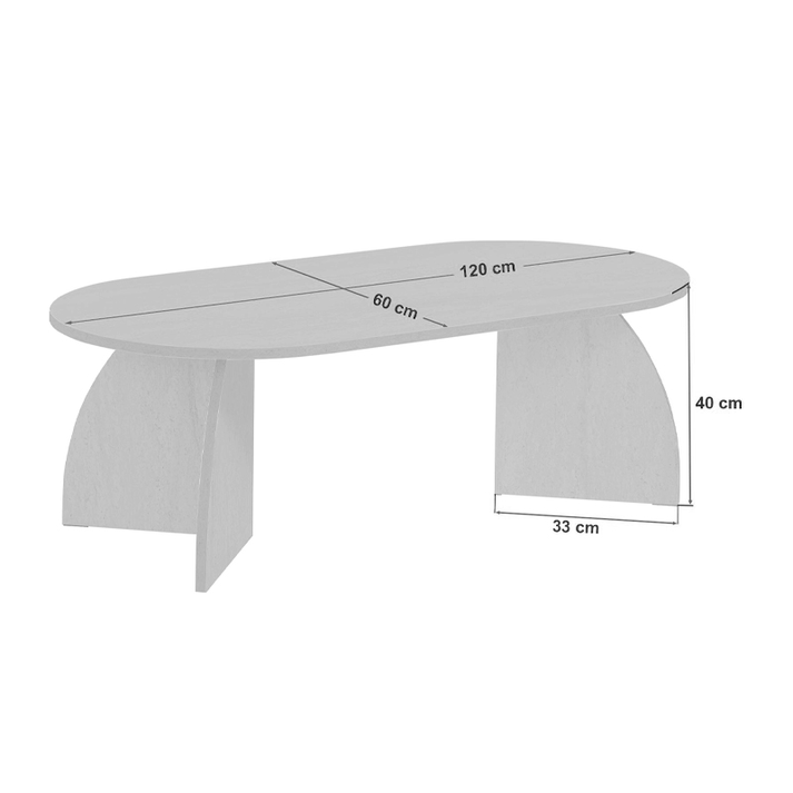 Τραπεζάκι σαλονιού Melina χρώμα black wood 120x60x40εκ.