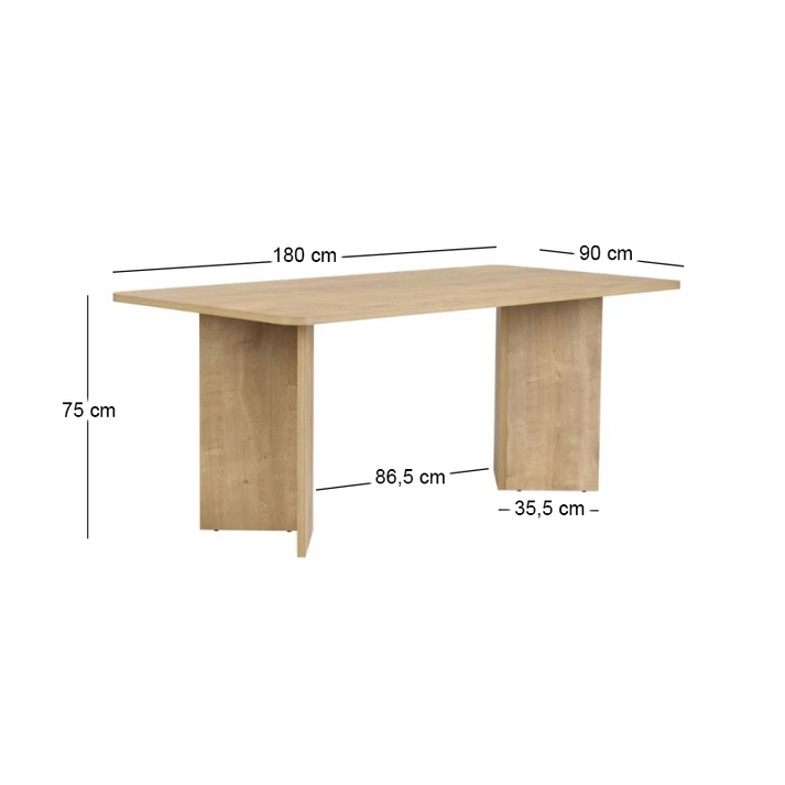 Τραπέζι Linza χρώμα honey oak 180x90x75εκ.