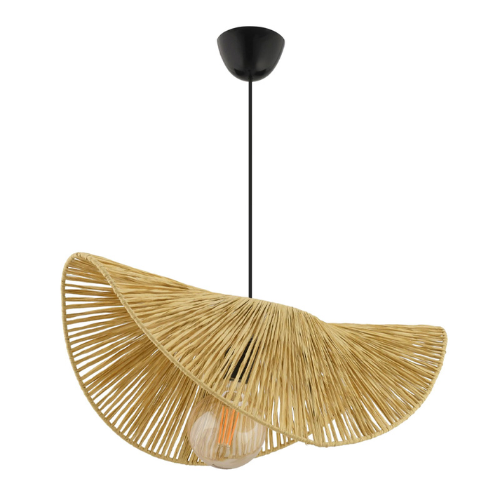 Φωτιστικό οροφής Taco E27 γιούτα μονόφωτο χρώμα camel 51x36x55εκ.