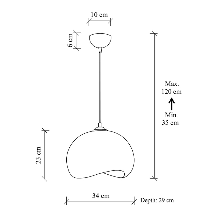 Φωτιστικό οροφής Yontu E27 fiberglass μονόφωτο χρώμα λευκό 34x29x120εκ.
