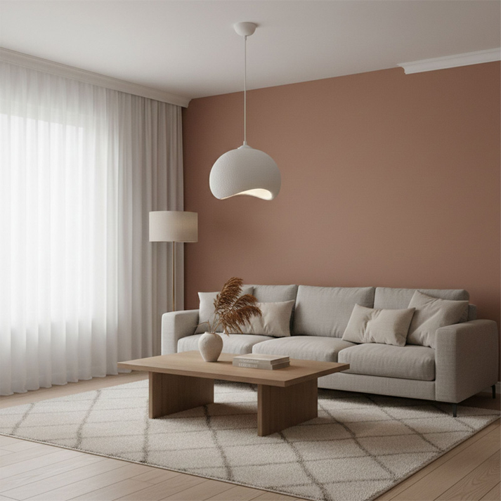 Φωτιστικό οροφής Yontu E27 fiberglass μονόφωτο χρώμα λευκό 34x29x120εκ.