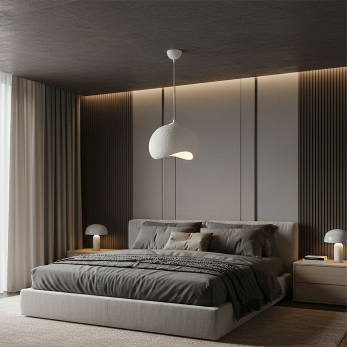 Φωτιστικό οροφής Yontu E27 fiberglass μονόφωτο χρώμα λευκό 34x29x120εκ.