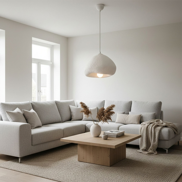 Φωτιστικό οροφής Lora E27 fiberglass μονόφωτο χρώμα λευκό 32x28x120εκ.