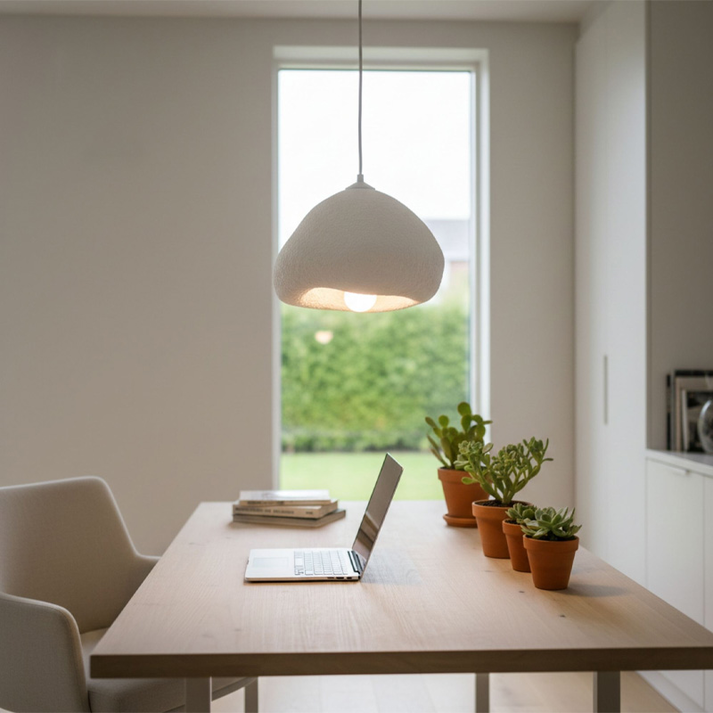 Φωτιστικό οροφής Lora E27 fiberglass μονόφωτο χρώμα λευκό 32x28x120εκ.