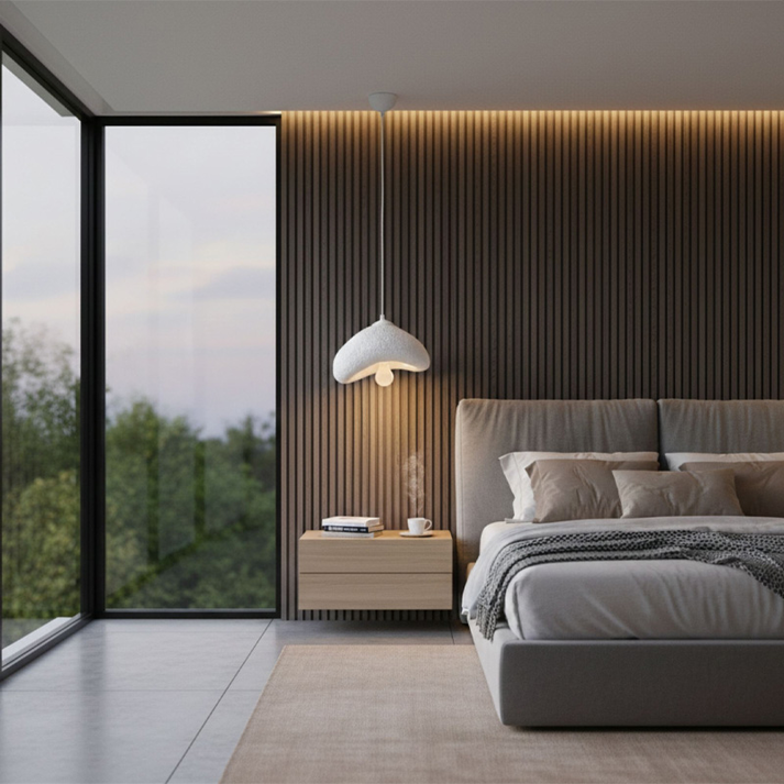 Φωτιστικό οροφής Luna E27 fiberglass μονόφωτο χρώμα λευκό 30x21x120εκ.