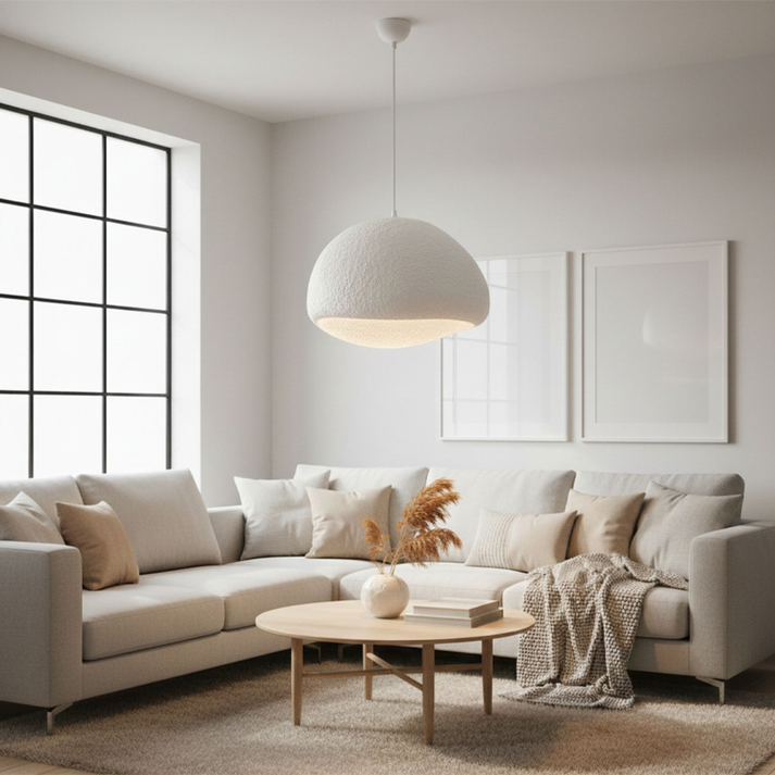 Φωτιστικό οροφής Loval E27 fiberglass μονόφωτο χρώμα λευκό 50x44x120εκ.