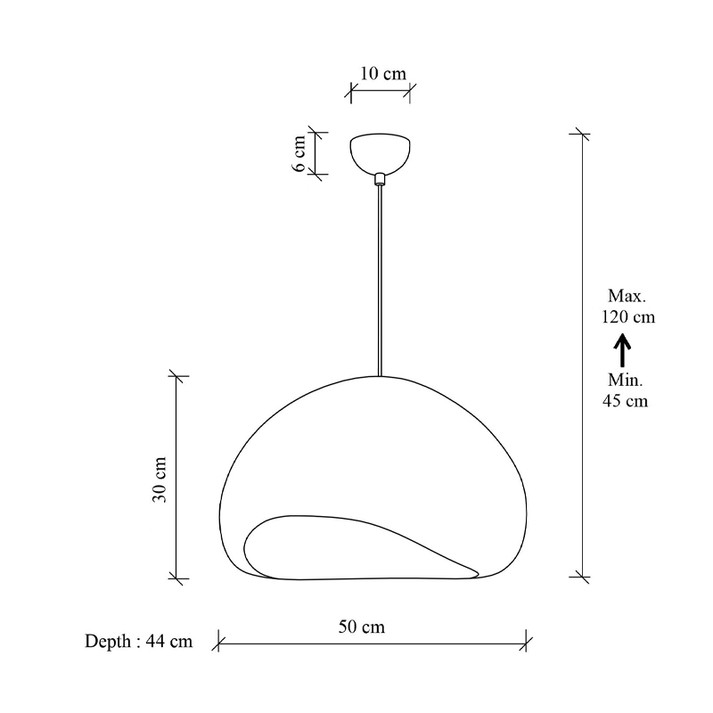 Φωτιστικό οροφής Loval E27 fiberglass μονόφωτο χρώμα λευκό 50x44x120εκ.