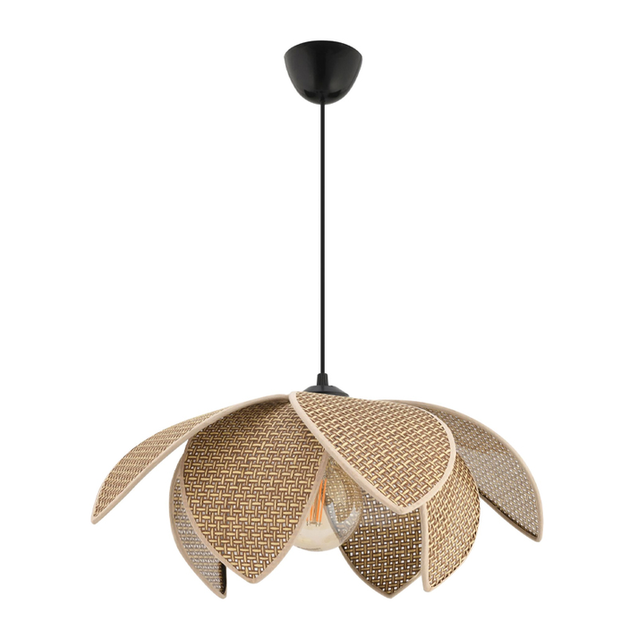 Φωτιστικό οροφής Magnolia E27 ύφασμα PVC μονόφωτο χρώμα μπεζ Ø40x55εκ.