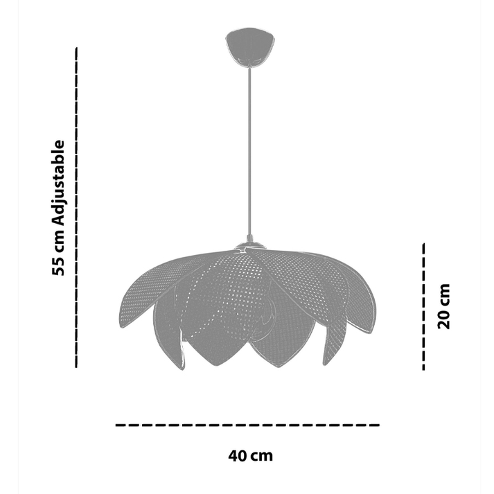Φωτιστικό οροφής Magnolia E27 ύφασμα PVC μονόφωτο χρώμα μπεζ Ø40x55εκ.