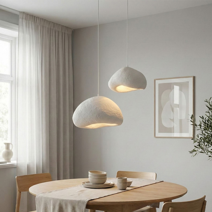 Φωτιστικό οροφής Loval E27 fiberglass δίφωτο χρώμα λευκό Ø70x115εκ.