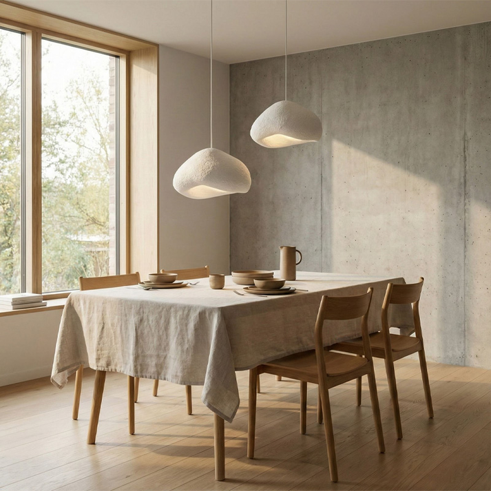 Φωτιστικό οροφής Loval E27 fiberglass δίφωτο χρώμα λευκό Ø70x115εκ.