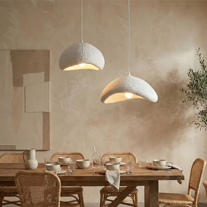 Φωτιστικό οροφής Luna E27 fiberglass δίφωτο χρώμα λευκό Ø70x115εκ.