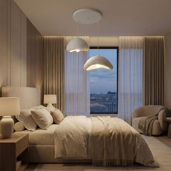 Φωτιστικό οροφής Luna E27 fiberglass δίφωτο χρώμα λευκό Ø70x115εκ.