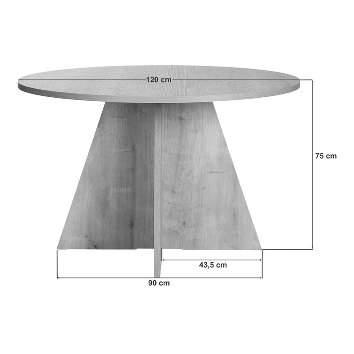 Τραπέζι Virela χρώμα travertine Ø120x75εκ.