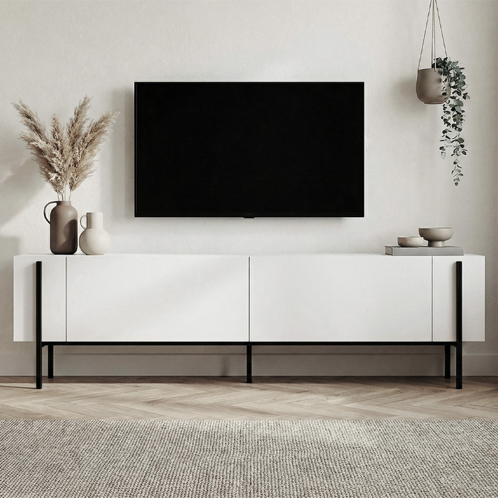 Έπιπλο τηλεόρασης Nexus χρώμα λευκό 180x30x45,5εκ.