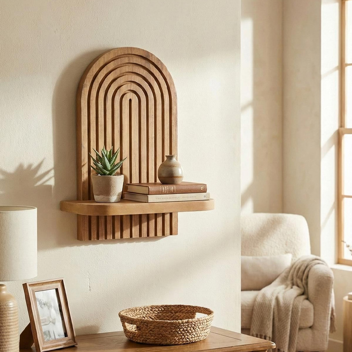 Ραφιέρα τοίχου Artwill Mdf χρώμα oak 26x13x35εκ.