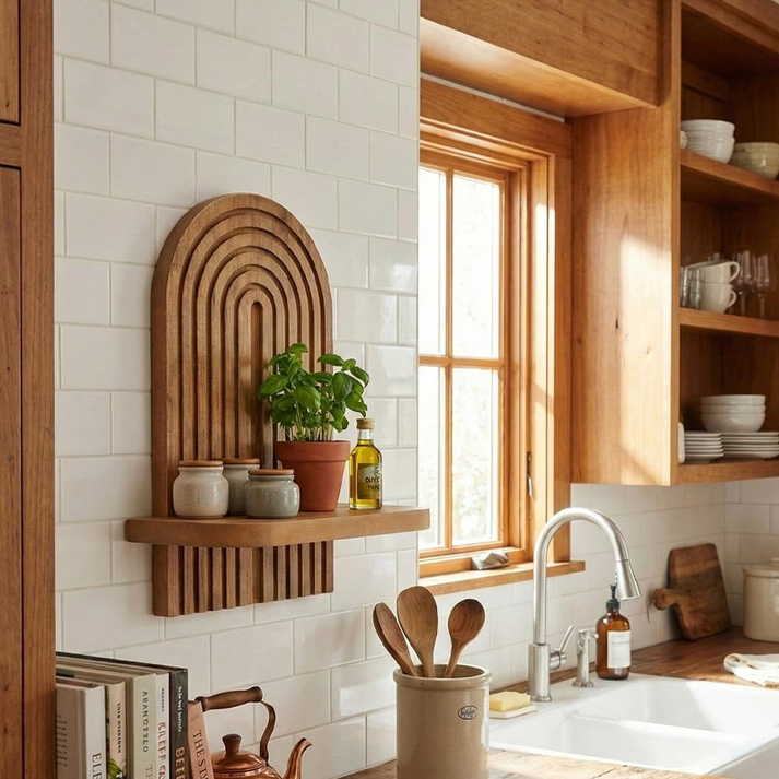 Ραφιέρα τοίχου Artwill Mdf χρώμα oak 26x13x35εκ.