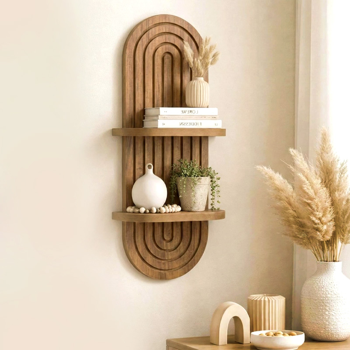 Ραφιέρα τοίχου Artwill Mdf χρώμα oak 26x13x70εκ.