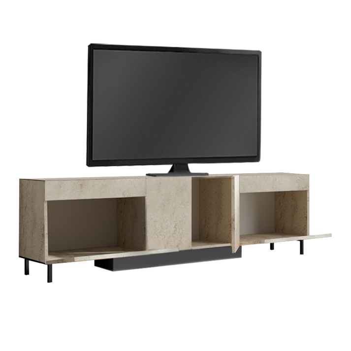 Έπιπλο τηλεόρασης Arlen με Led Rgb χρώμα travertine 180x32x50εκ.