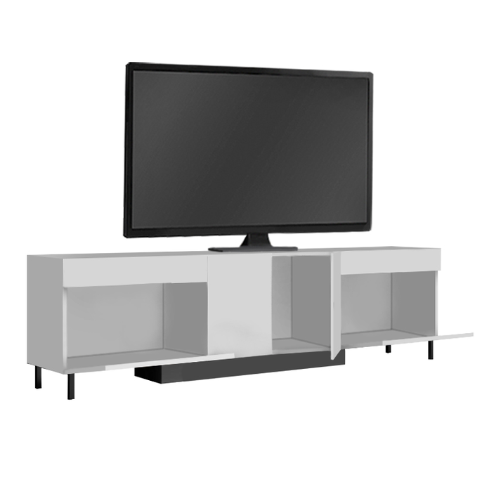 Έπιπλο τηλεόρασης Arlen με Led Rgb χρώμα λευκό 180x32x50εκ.