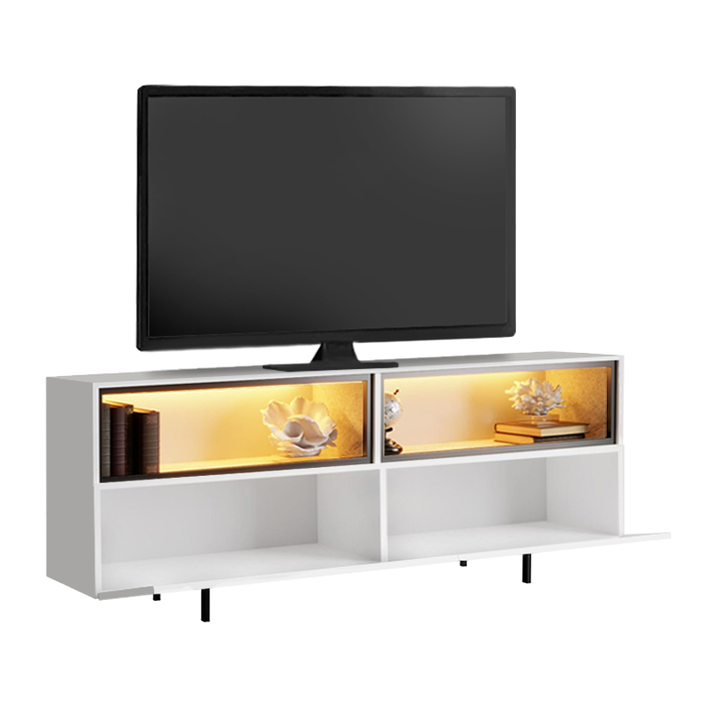Έπιπλο τηλεόρασης Eco με Led Rgb χρώμα λευκό 180x32x67εκ.