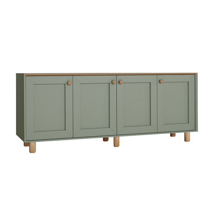 Μπουφές Bohemian χρώμα πράσινο - φυσικό οξιάς 180x40x75εκ.