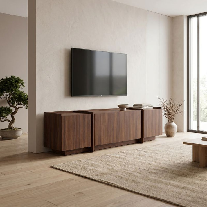 Έπιπλο τηλεόρασης Dorma χρώμα καρυδί 180x35x46,2εκ.