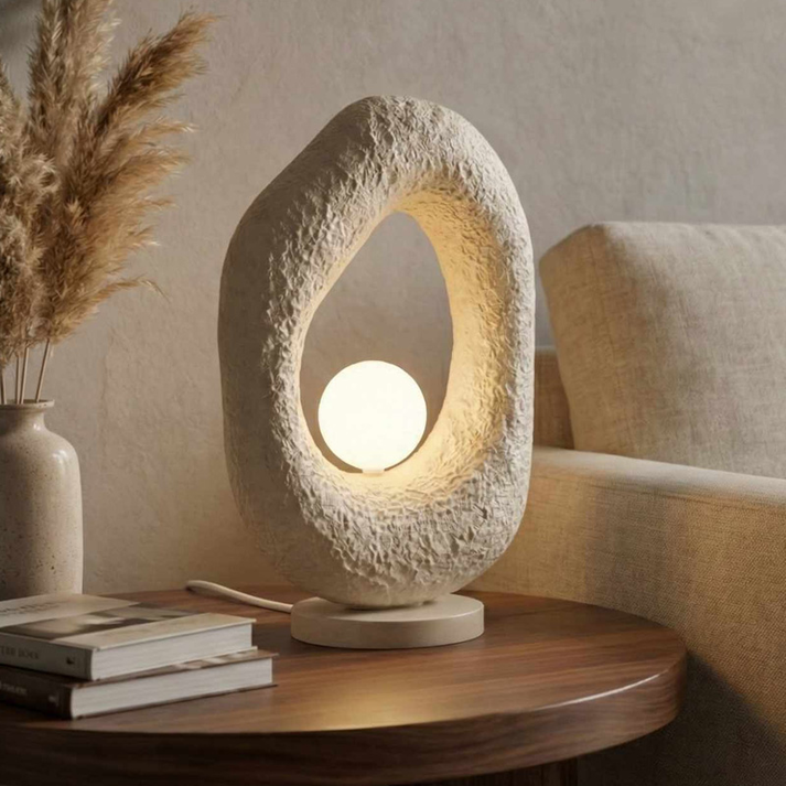 Φωτιστικό επιτραπέζιο Zoga G9 fiberglass μονόφωτο χρώμα εκρού 30x17x50εκ.