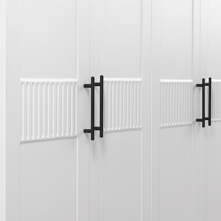 Ντουλάπα ρούχων Jenna εξάφυλλη με συρτάρια χρώμα λευκό 210x50x182εκ.