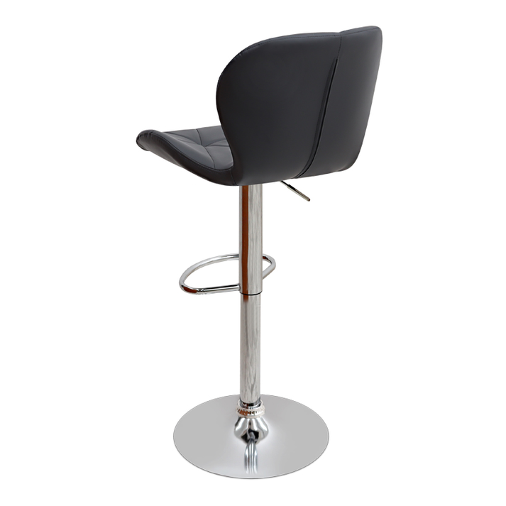 Σκαμπό μπαρ Dolores με ρυθμιζόμενο ύψος PU μαύρο - βάση χρωμίου 45,5x38x89/109εκ.