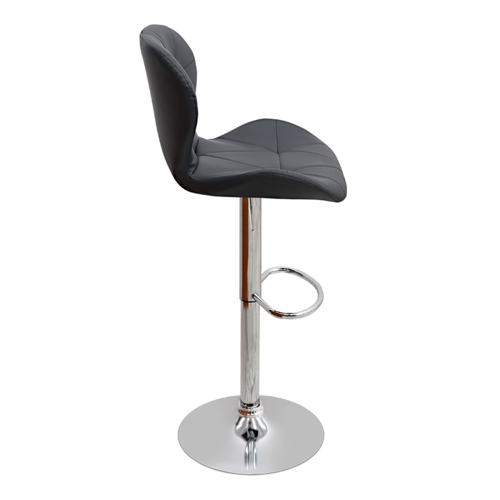 Σκαμπό μπαρ Dolores με ρυθμιζόμενο ύψος PU μαύρο - βάση χρωμίου 45,5x38x89/109εκ.