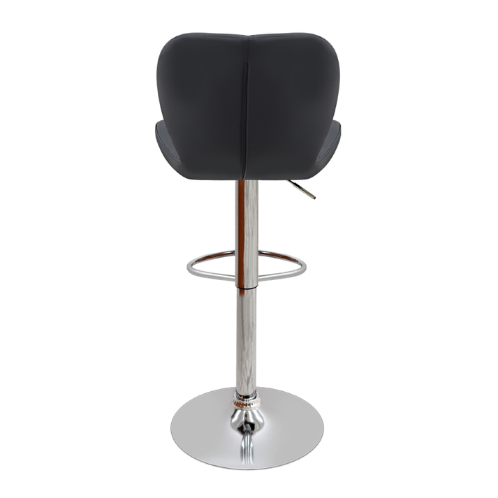 Σκαμπό μπαρ Dolores με ρυθμιζόμενο ύψος PU μαύρο - βάση χρωμίου 45,5x38x89/109εκ.