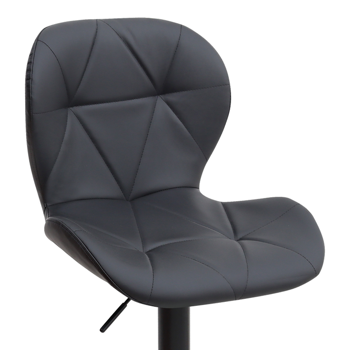 Σκαμπό μπαρ Dolores με ρυθμιζόμενο ύψος PU μαύρο - βάση μαύρο ματ 45,5x38x89/109εκ.