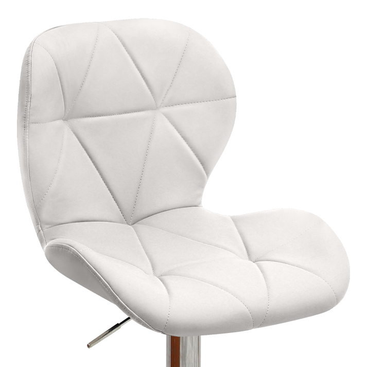 Σκαμπό μπαρ Dolores με ρυθμιζόμενο ύψος PU λευκό - βάση χρωμίου 45,5x38x89/109εκ.